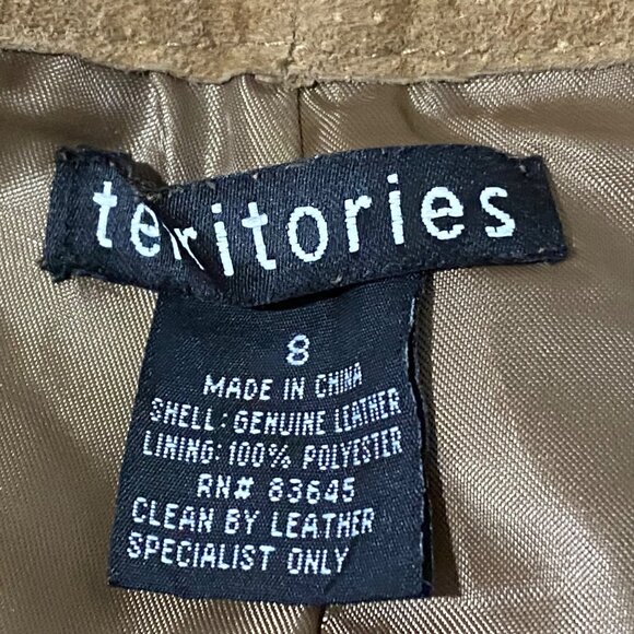 Vtg Territories Suede Leather Pants Women Size 8 Tan Western Boho Cozy Fall Edgy - Picture 6 of 6